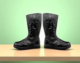 Botas largas de lucha hechas a mano, zapatos de lucha profesional para hombre, botas negras de lucha personalizadas, botas de lucha profesional, zapatos de lucha de cuero