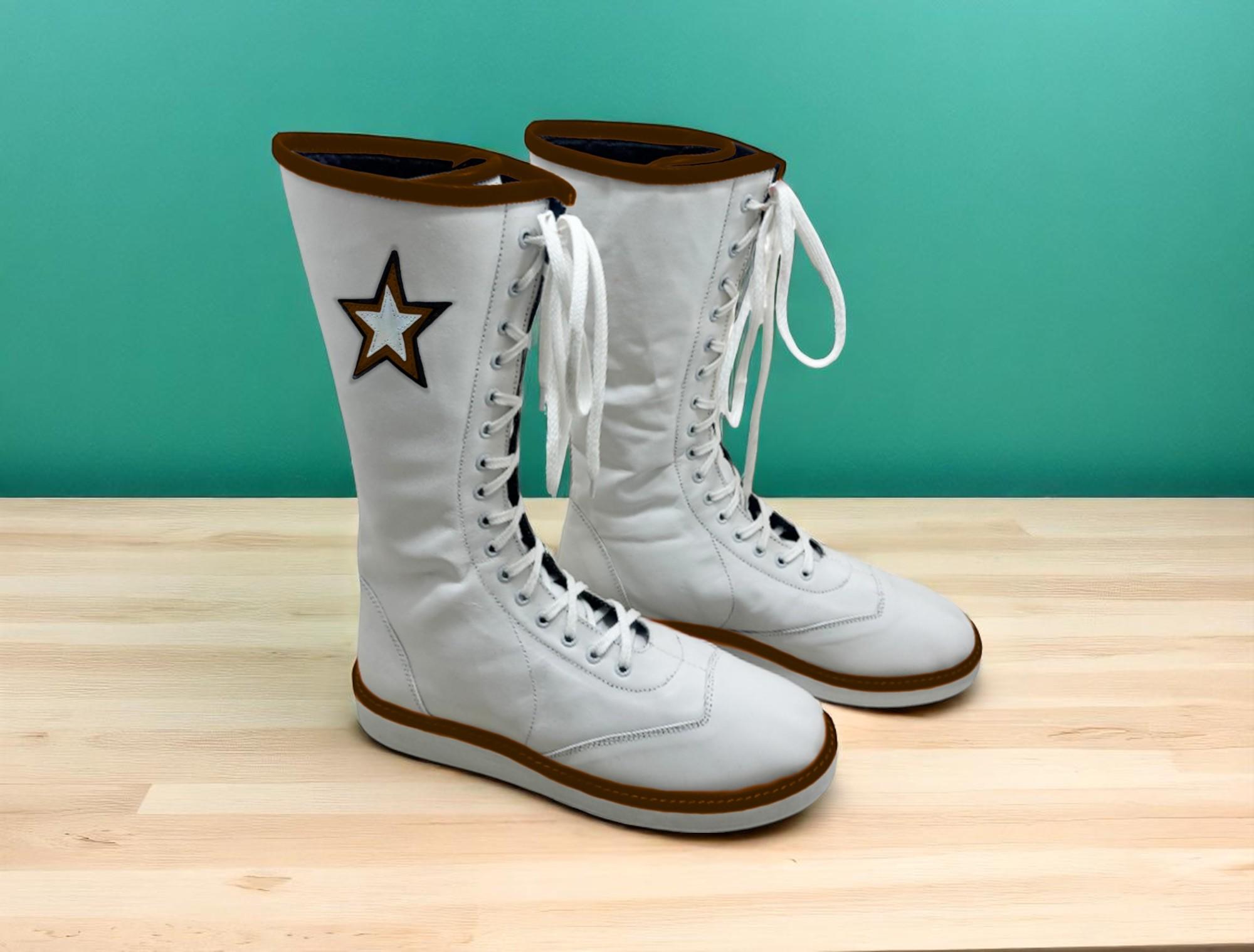Men Pro Wrestling Shoes, Custom Wrestling Long Boots, Handmade Leather Wrestling Shoes, Professional Wrestling Boots, Pro Wrestling Gear