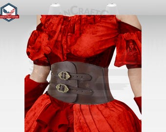 Plus Size Leather Corset, Leather Under Bust Belt, Corset Belt, Viking Waist Cincher, Leather Waist Belts for Women, Corset Belt for Women