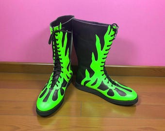 Pro Wrestling Boots | Custom Leather Wrestling Shoes Men | Lace-Up Wrestling Boot | Professional Wrestling Gear | Wrestling Sneakers Gift