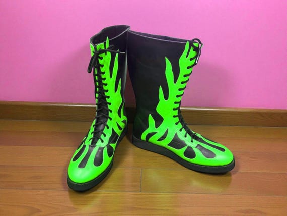 Pro Wrestling Boots | Custom Leather Wrestling Shoes Men | Lace-Up Wrestling Boot | Professional Wrestling Gear | Wrestling Sneakers Gift