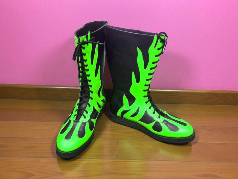 Pro Wrestling Boots | Custom Leather Wrestling Shoes Men | Lace-Up Wrestling Boot | Professional Wrestling Gear | Wrestling Sneakers Gift