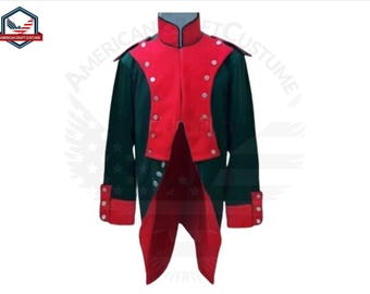 Men's Historical Tailcoat Costume | 18th Century Colonial Uniform | Victorian Regency Outfit | Medieval Military Jacket for Men Gift For Him