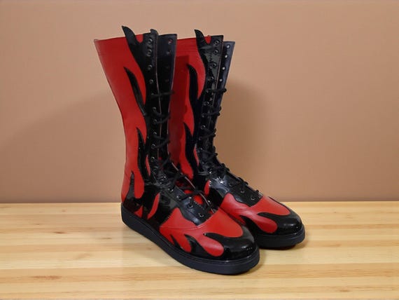 Handmade Wrestling Long Boots, Men Pro Wrestling Shoes, Leather Wrestling Shoes, Professional Wrestling Boots, Custom Wrestling Lace Up Boot