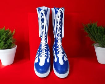 Herren Ringer Schuhe | Personalisierte Wrestling Boots | Pro Wrestling Boots Geschenk | Hohe Stiefel Mit Gummisohle | Schnürstiefel | Herren handgefertigte Schuhe