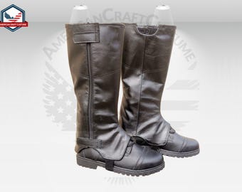 Boba Fett Inspired Leather Boot Cover, Bo-Katan Kryze Boots Cover  Mandalorian Boots Halloween Costume Shoes Cover Leather Boots For Men Gift