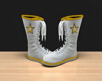 Men Wrestling Shoes, Custom Wrestling Long Boots, Handmade Leather Wrestling Shoes, Professional Wrestling Boots,  Pro Wrestling Gear