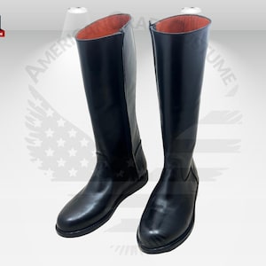 Men's Black Horse Riding Boots | Horseback Riding Boots | Leather Sole Equestrian Boots | Tall Riding Boots for Men | Handmade Long Shoes