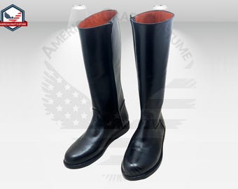 Men's Black Horse Riding Boots | Horseback Riding Boots | Leather Sole Equestrian Boots | Tall Riding Boots for Men | Handmade Long Shoes