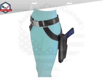 Cinturón de cosplay de Sabine Wren / Funda de cuero de Star Wars / Cinturón de pistola Blaster de Mandalorian / Cinturón de cosplay de armadura Bo Katan de vaquera occidental