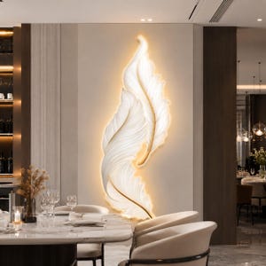 Feather LED Wall Light, 3D Angel Wing Art Decor, Modern Statement Lighting (Plug-in)