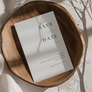 Minimalist Save the Date Template | Modern Wedding Announcement | Editable Customizable & Printable | Elegant Design | Instant Download