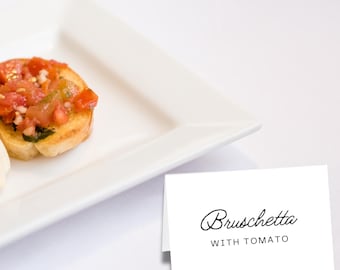 Minimalist Buffet Card Template: Modern Food Tent Cards (Digital Download)