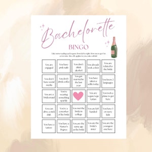 Bachelorette Bingo Spielkarten, Junggesellinnenabschied, bearbeitbares Brautbingo, Brautdusche Spiele, Trinken Wenn, Bachelorette Spiele, Partyspiele