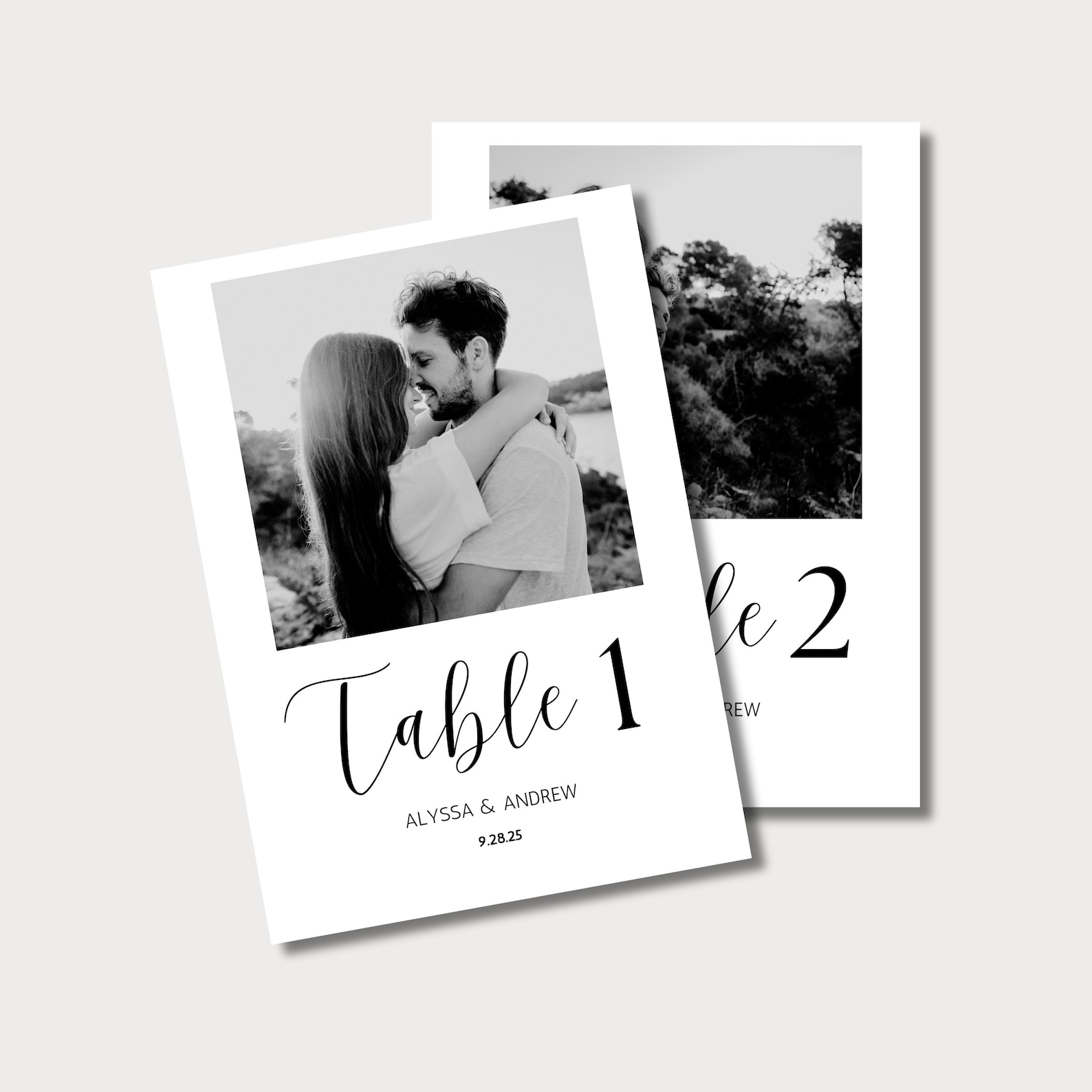Editable Photo Wedding Table Numbers Template (digital Download) - Etsy