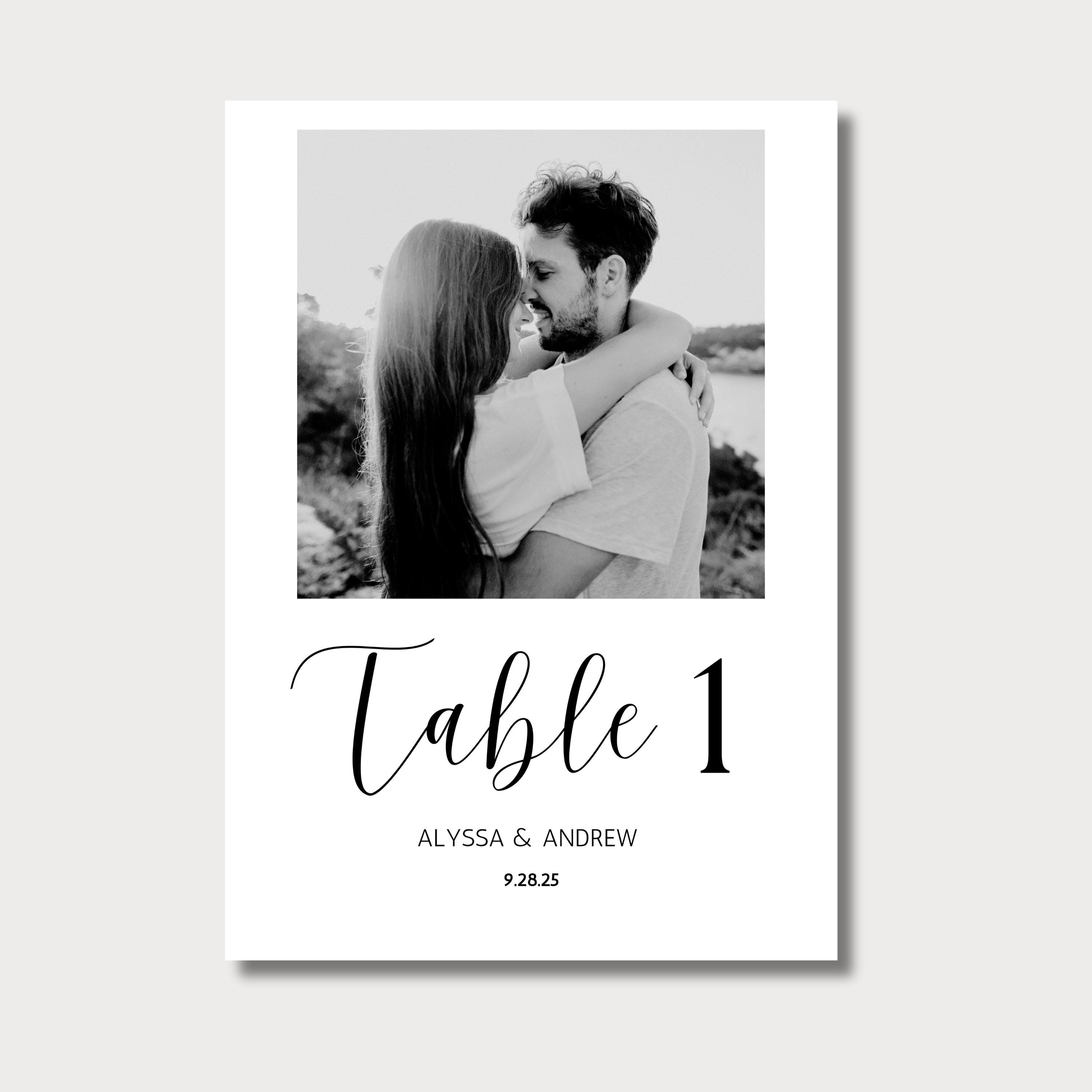 Editable Photo Wedding Table Numbers Template (digital Download) - Etsy