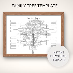 5 Generation Family Tree Chart | Printable Genealogy Template | Pedigree Chart for Family Reunions | Customizable Fillable PDF | Family Tree
