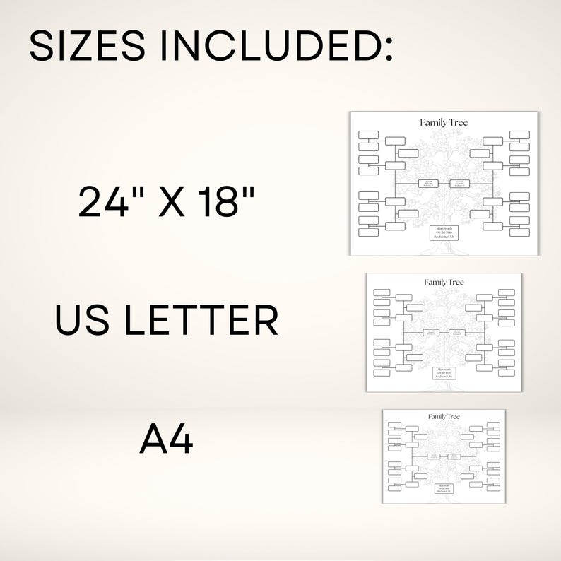 BIUDUI Stabau-Diagrae Zu Ausfüllen 40x30c Genealogie-Poster
