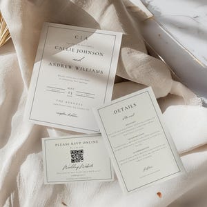 Monogram Wedding Invitation Suite | Elegant, Minimalist Design (Editable Download)