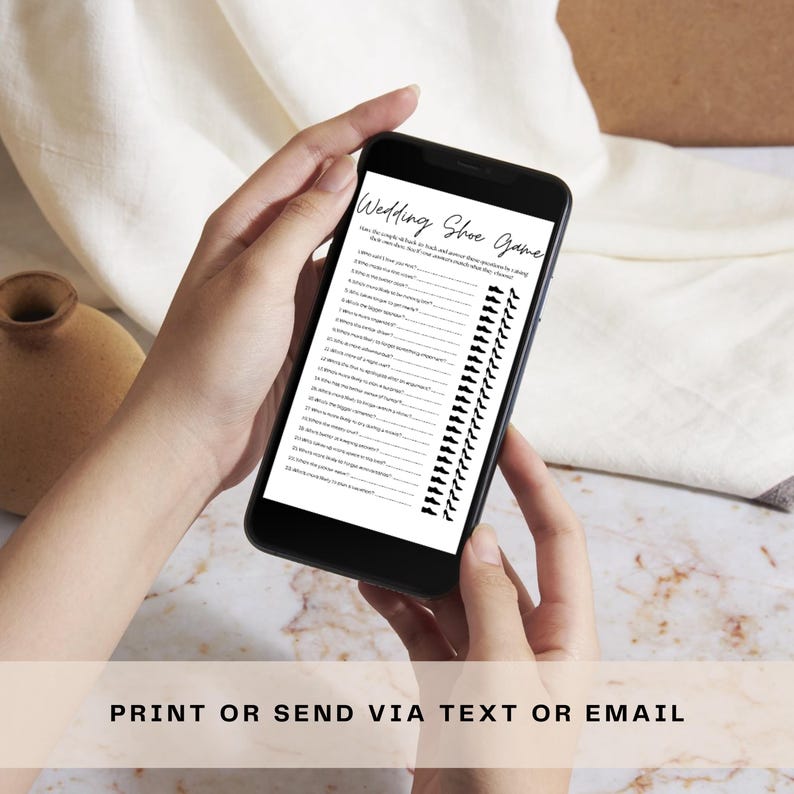 Shoe Game Template Weddings, Couples Shower Games, Bridal Shower Games