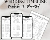 Mobile Wedding Day Timeline Template Editable Wedding Timeline Reception Timeline Wedding Weekend Timeline Bridal Party Timeline Wedding Day