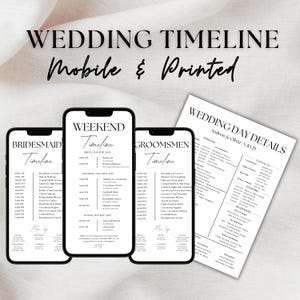 Mobile Wedding Day Timeline Template Editable Wedding Timeline Reception Timeline Wedding Weekend Timeline Bridal Party Timeline Wedding Day