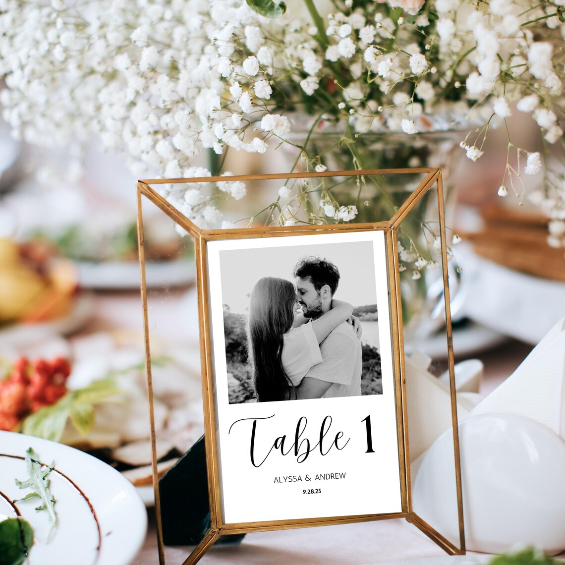 Editable Photo Wedding Table Numbers Template (digital Download) - Etsy