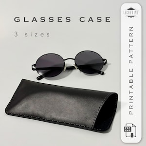 Patrón de funda de cuero para gafas (PDF y SVG, tamaño A4 y carta de EE. UU.) Plantilla de funda minimalista para gafas DIY con instrucciones fáciles de seguir