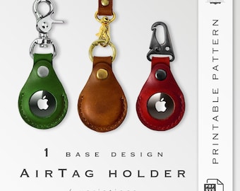Leather AirTag Holder Pattern | pdf & svg files | Simple DIY Keychain Template With easy-to-follow Instructions