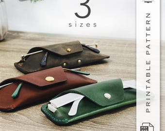 Leather Glasses Pouch Template: DIY Eyewear Case Pattern (PDF, SVG) | 3 Sizes