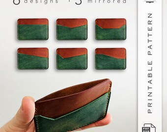 Leather Cardholder Template: 3-Slot Design, 6 Variations (SVG & PDF) | Simple DIY Pattern