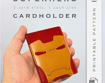 Printable Hero-Inspired Leather Card Holder Template - 2 Slot Design + Main Compartment | pdf & svg formats for A4 and US Letter | Easy DIY