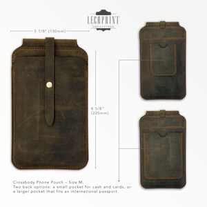 Leather Crossbody Phone Pouch Pattern: DIY Bag Template (PDF & SVG) | 2 sizes image 5