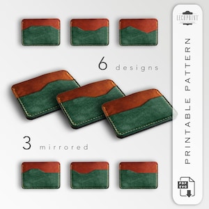 Digitales Leder-Kartenhalter-Muster - 3-Slot-Design mit 6 Variationen und 3 Spiegeltaschen-Optionen | svg und PDF-Formate für A4 & US Letter