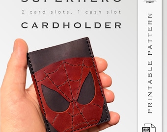 Superhero Leather Card Holder Template: DIY Easy Pattern (PDF & SVG)