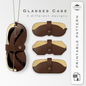 3-in-1 Leather Glasses Case Pattern Bundle | all designs with simple instructions | pdf & svg for A4 and US Letter | DIY printable template
