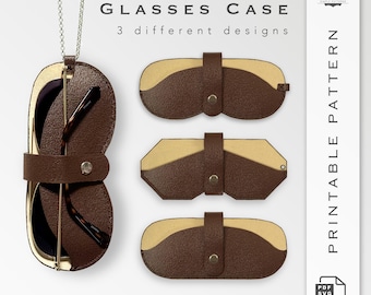Leather Glasses Case Pattern Bundle: 3-in-1 DIY Printable Template (PDF & SVG)