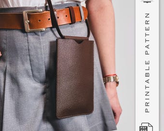 Leather Crossbody Phone Pouch Pattern: DIY Bag Template (PDF & SVG)