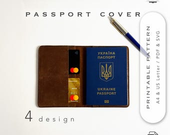 Passport Cover Pattern | 4 Designs | Compact Yet Spacious Leather Template PDF & SVG