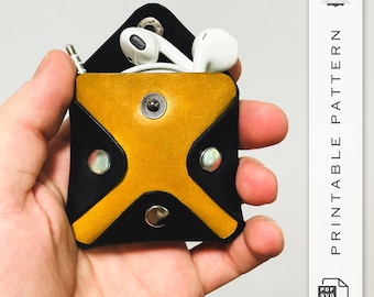Square Leather Coin Pouch Template: DIY Leather Craft Pattern (PDF & SVG)