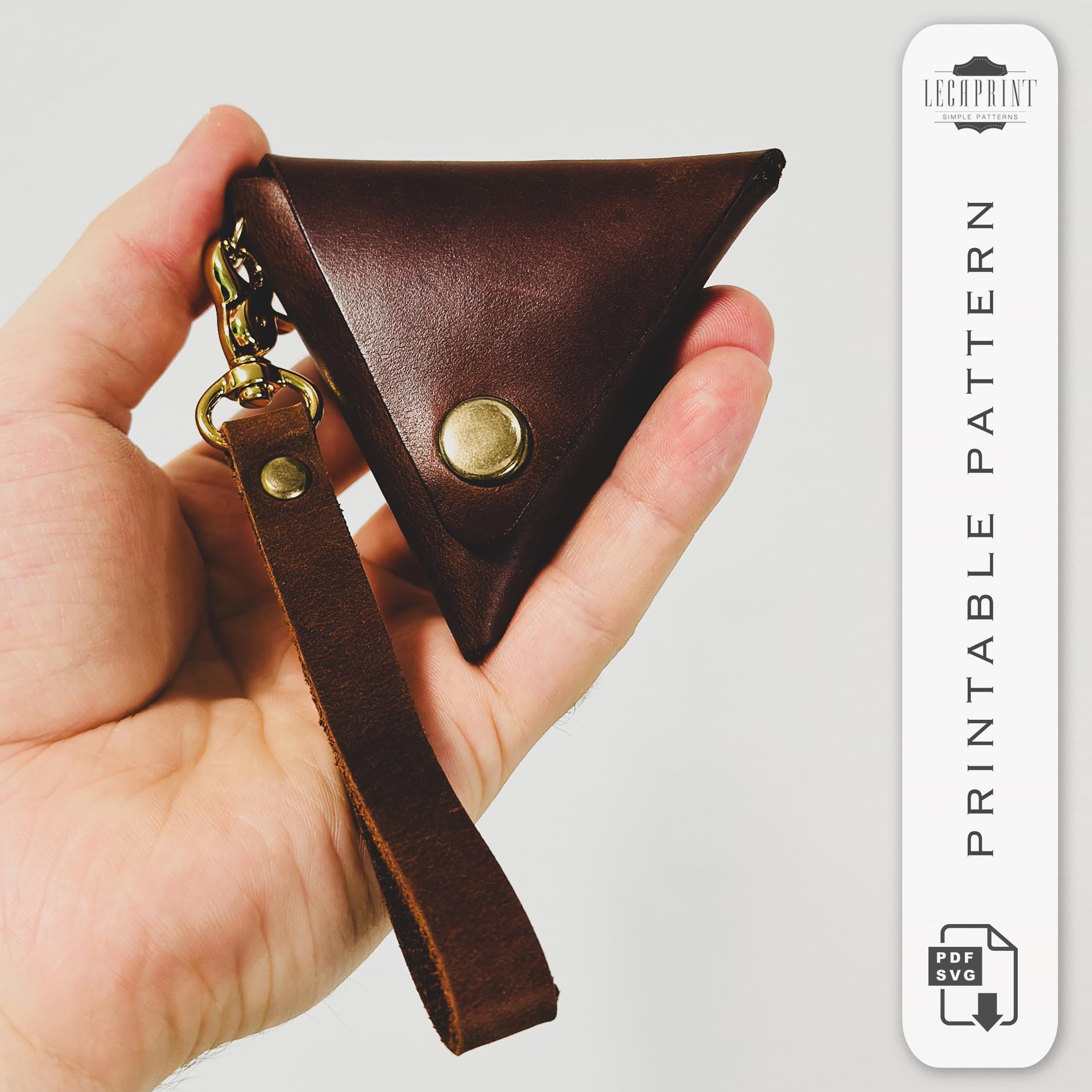 Leather Triangle Coin Pouch Pattern | Pdf & Svg | Digital