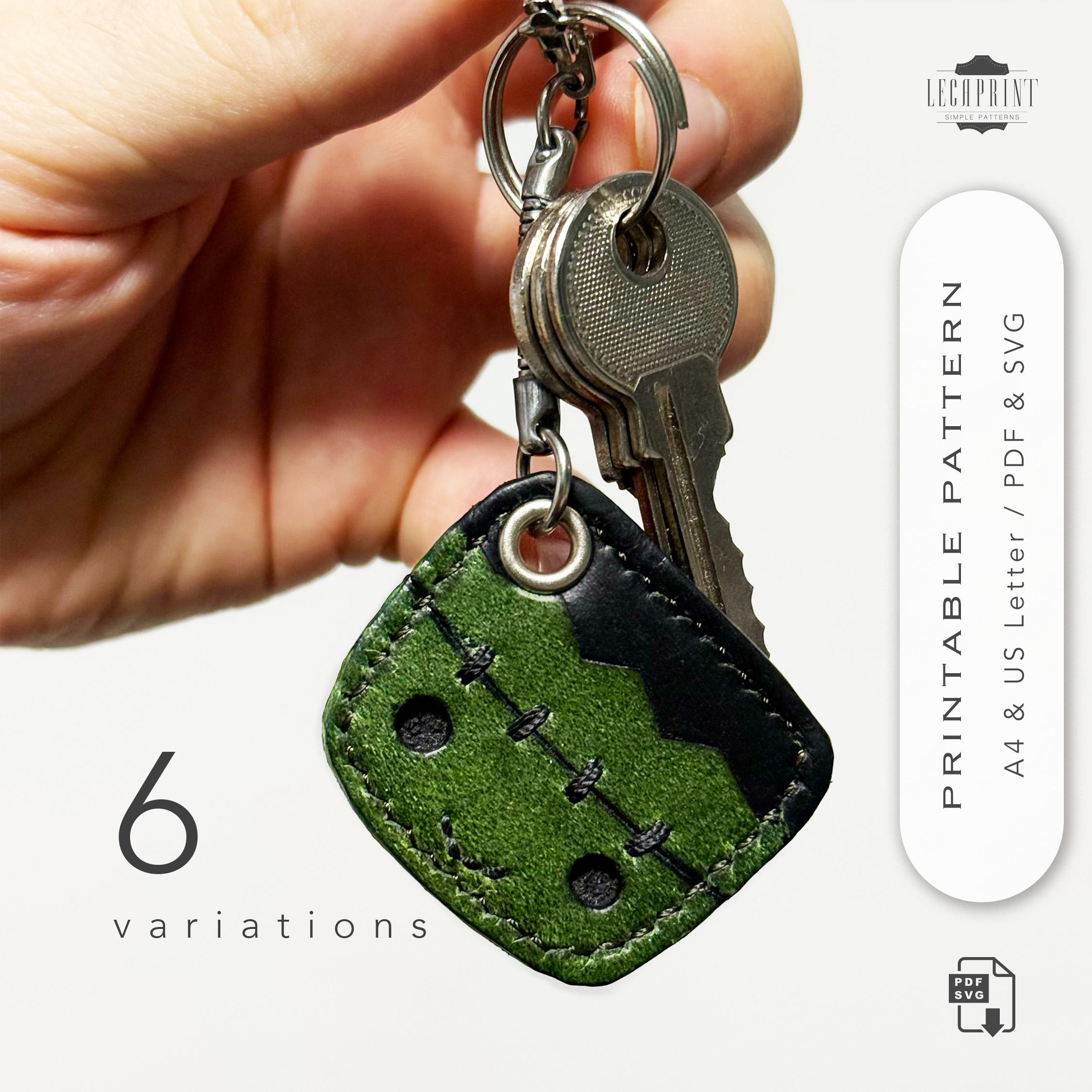 Funny Frankenstein Halloween Leather Keychain Pattern | Spooky DIY