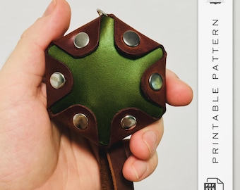 Hexagon Leather Coin Pouch Pattern: DIY Template (PDF / SVG)
