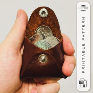 Patrón imprimible de monedero de cuero simple - archivo pdf/svg, descarga instantánea, tamaño A4 y carta de EE. UU., artesanía de cuero fácil de hacer / con instrucciones