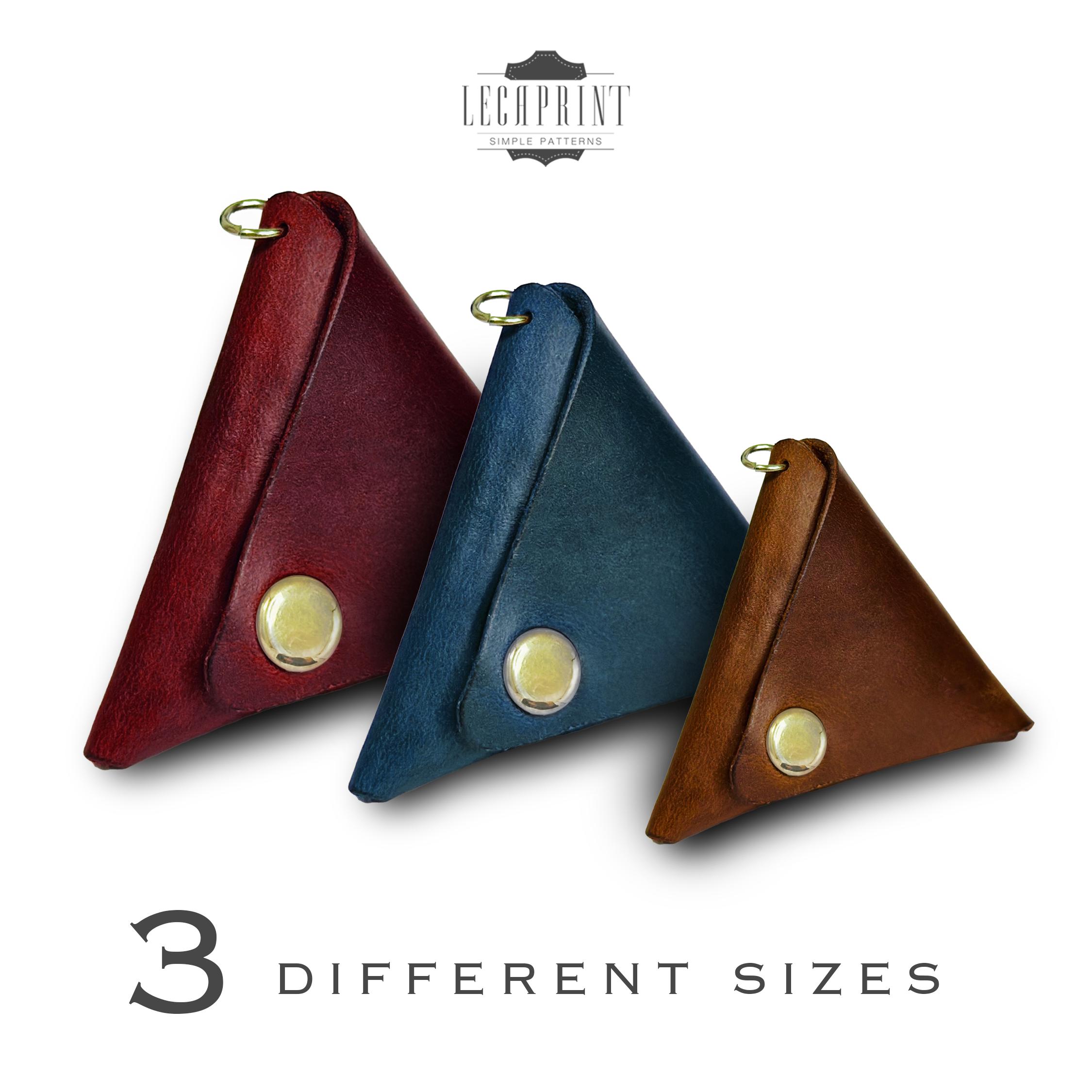 Leather Triangle Coin Pouch Pattern: Easy DIY Template (PDF & SVG 