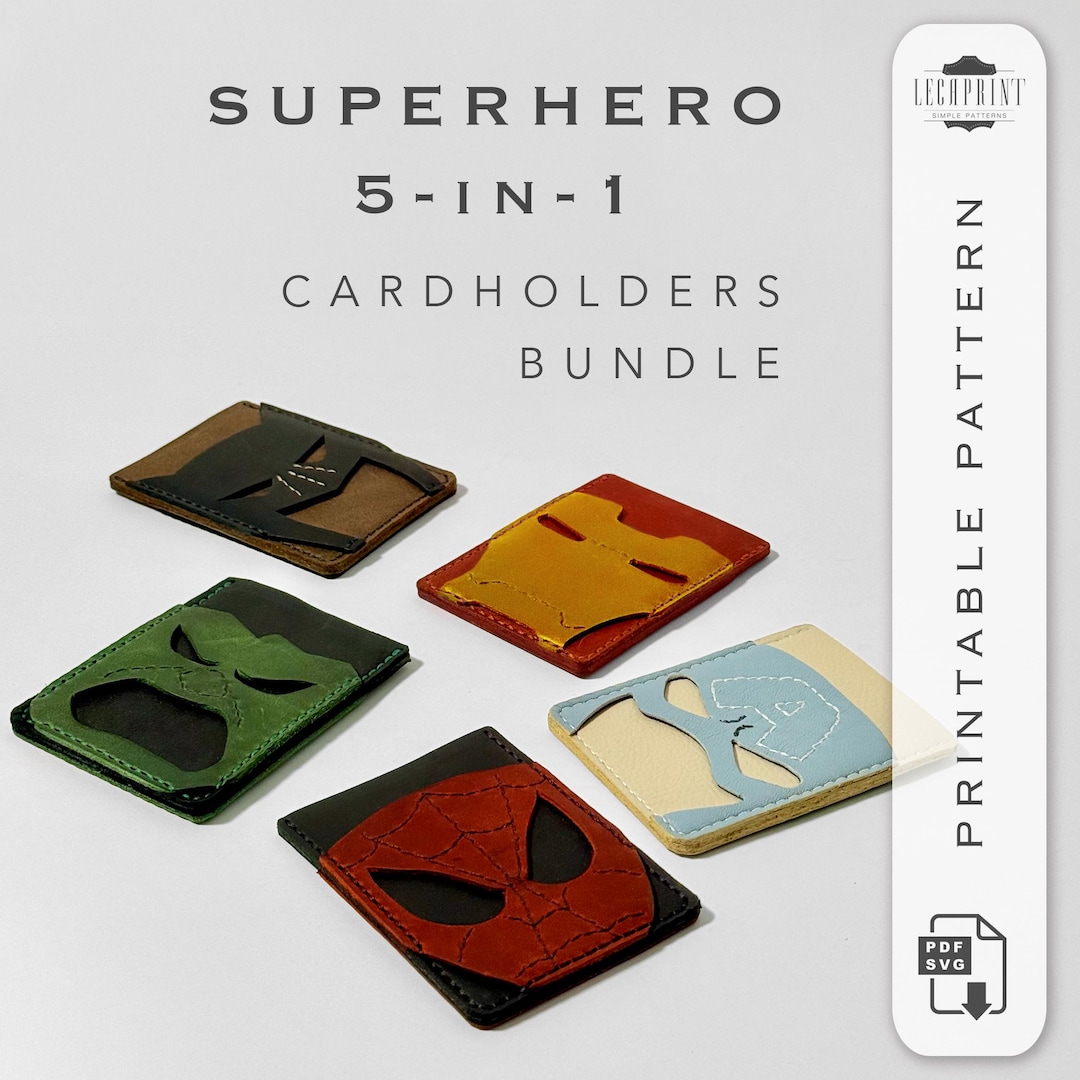 Heroinspired Leather Card Holder Template Bundle (PDF & SVG) Etsy
