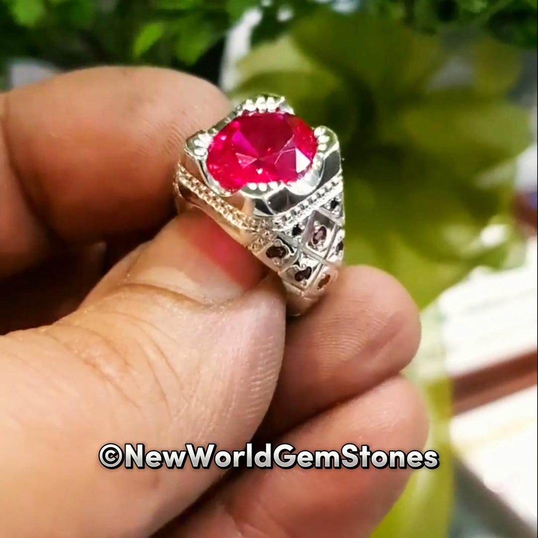 Real African Ruby Ring Pink Yaqoot Gemstone Ring Handcrafted in ...