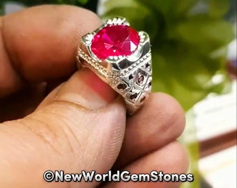 Echter Afrikanischer Rubin Ring Pink Yaqoot Edelstein Ring Handgefertigt in Sterling Silber 925 Für Sie