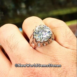 Beautiful White Moissanite Men Ring Top quality 925 Sterling Silver Moissanite ring gift for him
