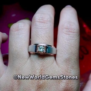Beautiful White Moissanite Ring For Men 925 Sterling Silver Moissanite Men Ring